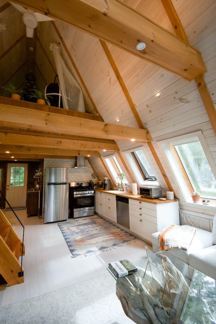 roof windows in loft kitchen