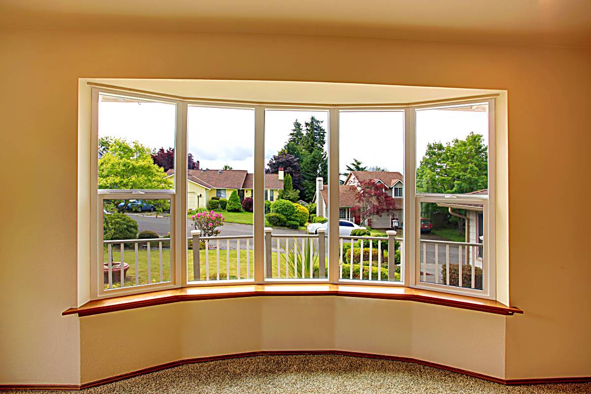 bay window overlooking neighborhood