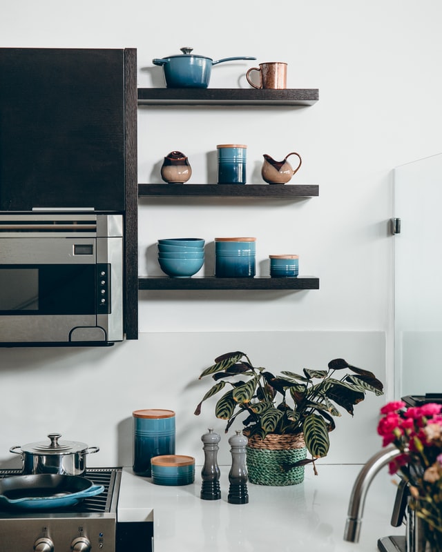 ceramics in boho kitchen