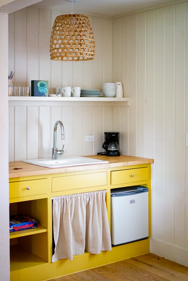 yellow boho kitchen