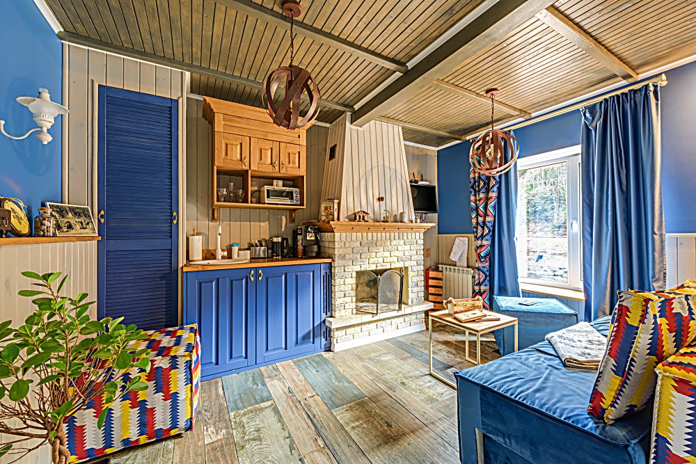 hidden blue pantry door