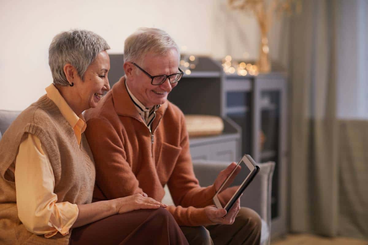 elders watching screen