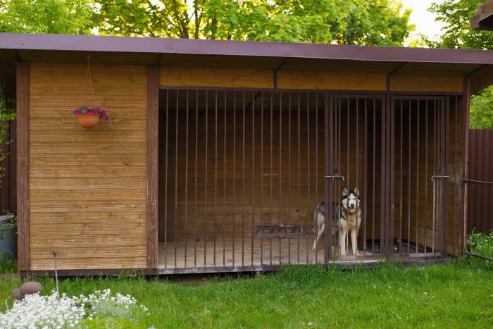 large dog kennel with grills 