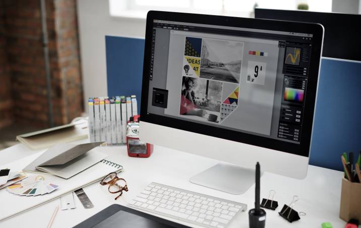 a graphic designer's desktop set-up