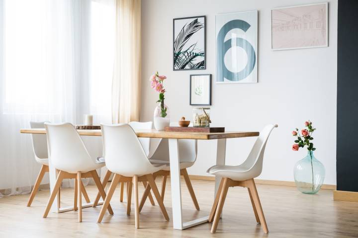 Light, bright, and airy dining room