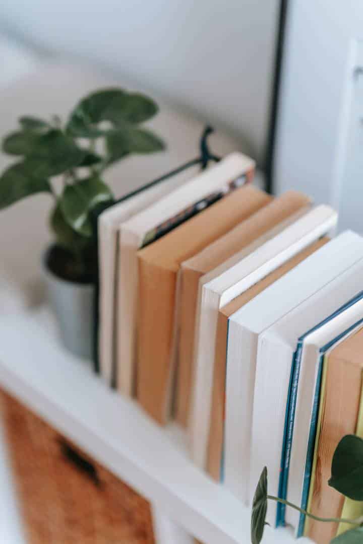 book pages on display in a bookshelf