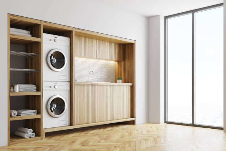 laundry area with natural lighting