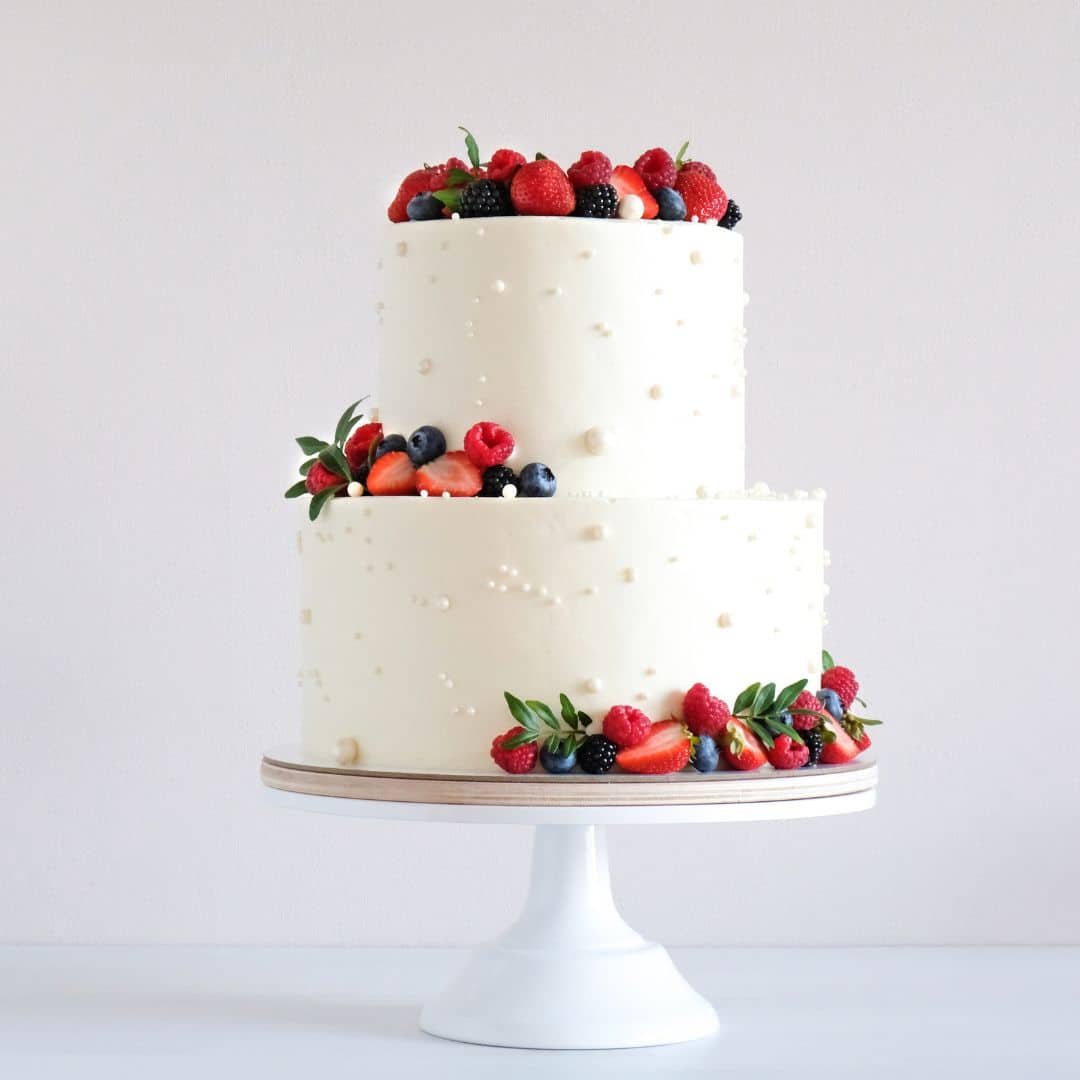 wedding cake with berries