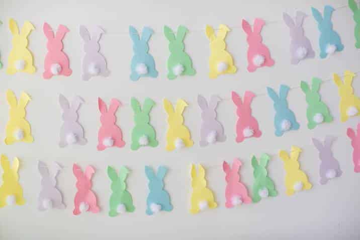 Colourful Easter bunny garland