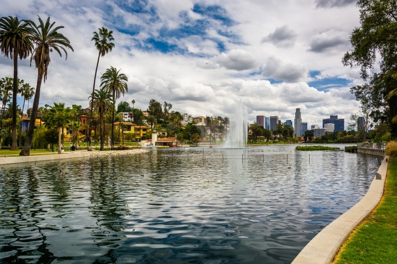 Echo Park Lake is Los Angeles