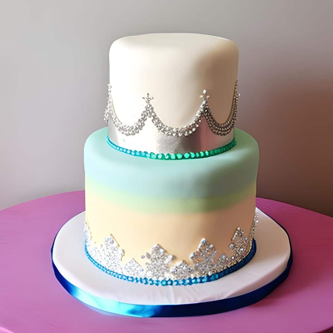 subtle seafoam gradient on a wedding cake