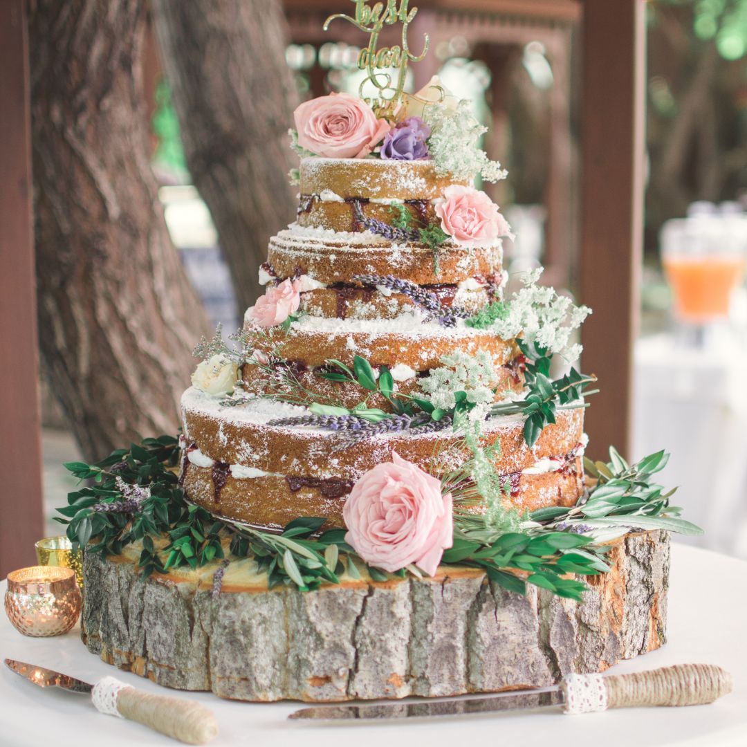 naked wedding cake