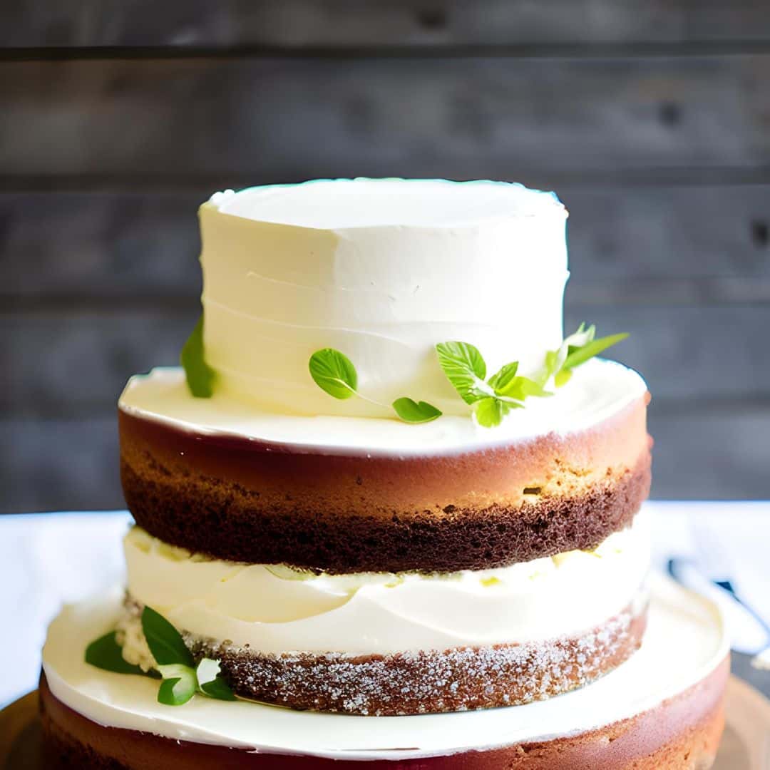 two-tiered wedding cheesecake