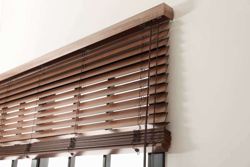 modern window blinds indoors rolled up