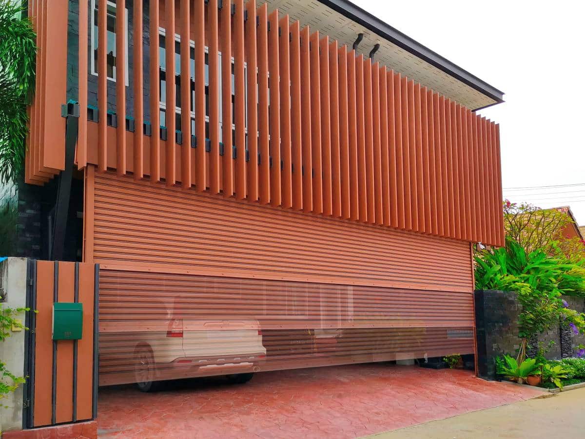 carport with remote control door