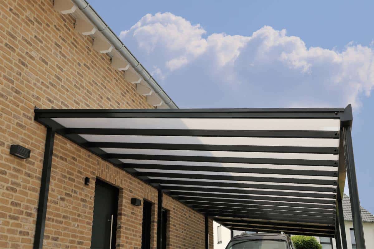 carport with frosted glass panel roof