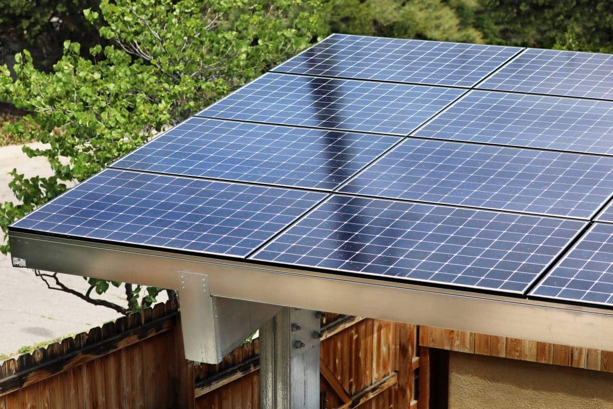 a solar array that serves as a carport