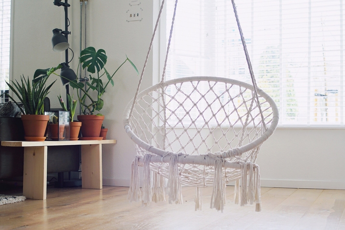 elegant hanging macrame chair