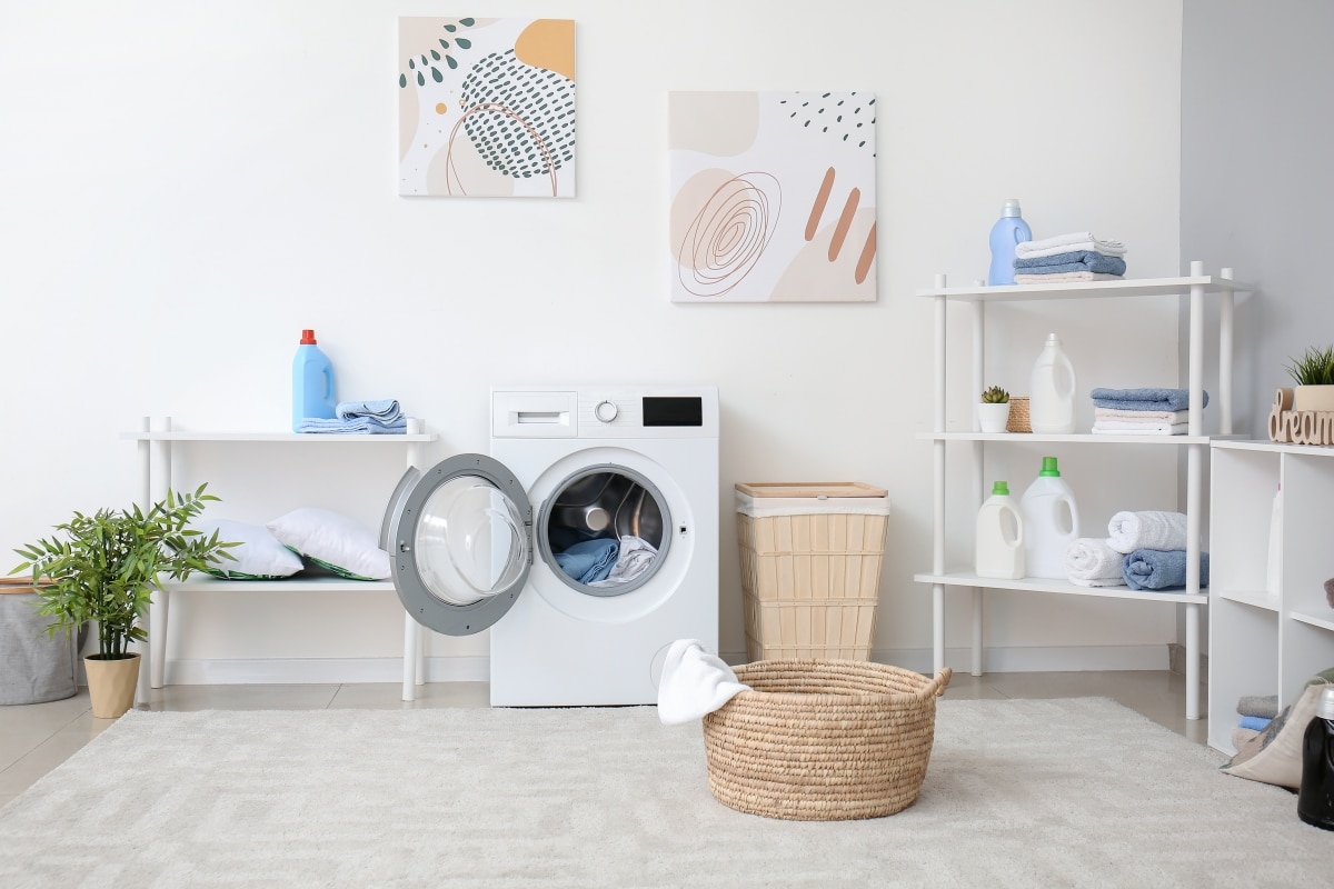 wall art prints in laundry room