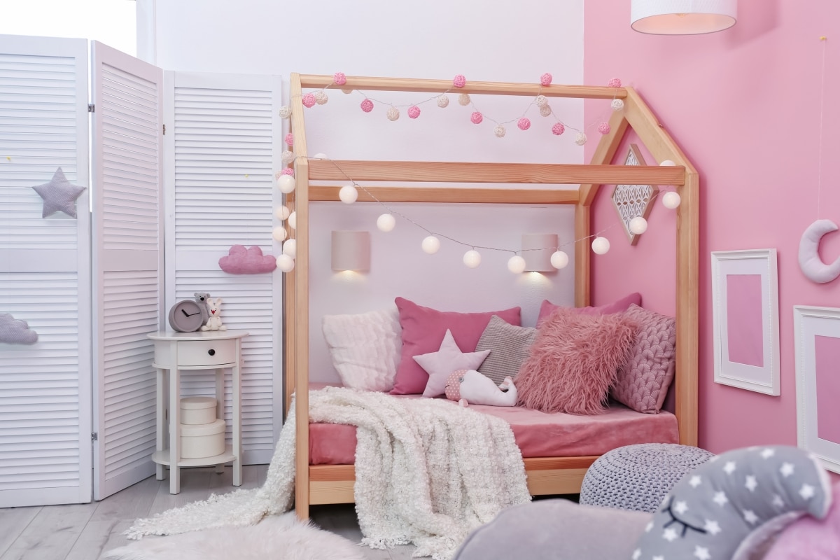 adorable all pink kids bedroom