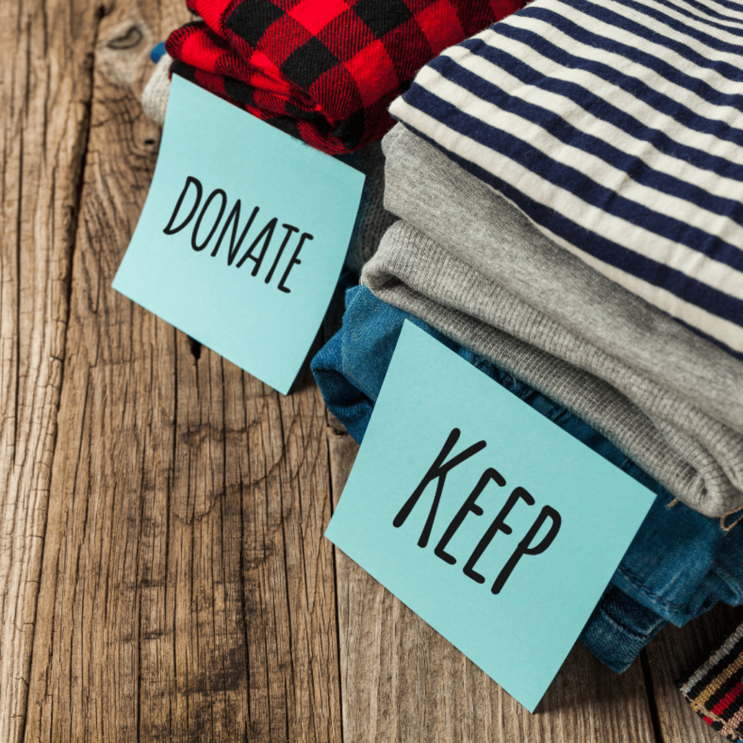 clothes to donate and keep