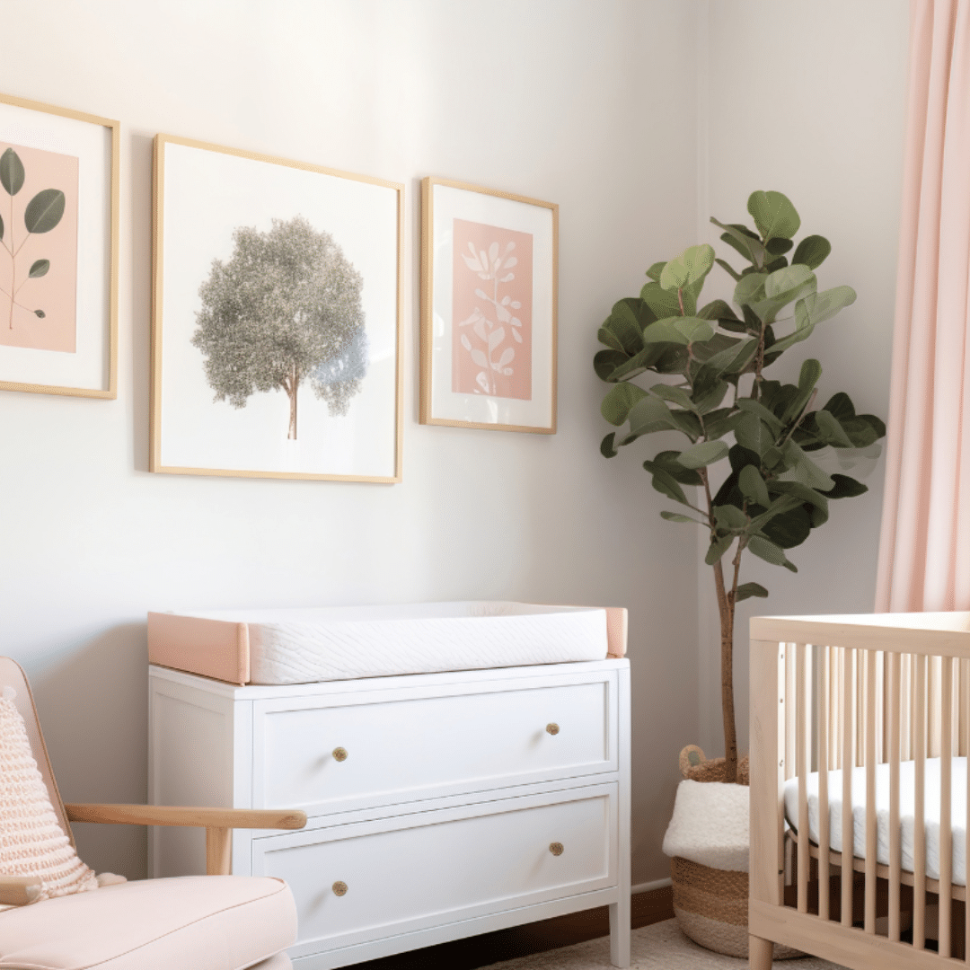a nursery with essential furniture
