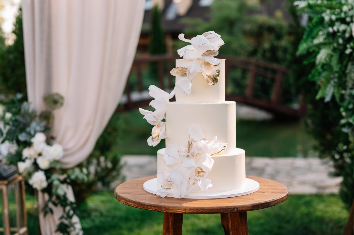A minimalist wedding cake