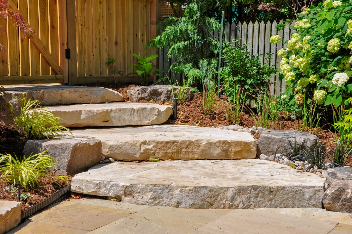 oversized stone slab steps