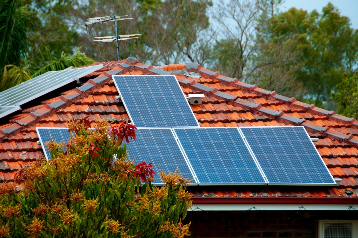 Solar panels installed on a residential roof.