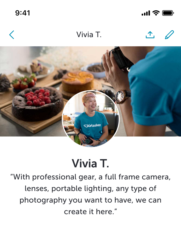 User profile on a phone