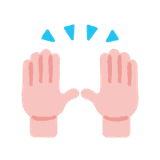 Stay open emoji, hands raised